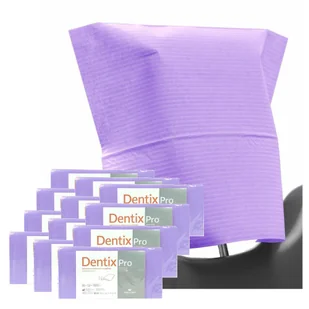 Pokrowiec na zagłówek stomatologiczny 32cm x 28cm fioletowy podfoliowany 54g DentixPro 600szt - Kosmetyczne akcesoria jednorazowe - miniaturka - grafika 1