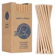 Słomki do napojów - GSG24 Słomki papierowe BIO ekologiczne PAPER STRAWS grube 8/205mm - br$35zowe 160szt. - miniaturka - grafika 1