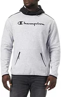 Bluzy męskie - Champion Męska bluza z kapturem Legacy X-pro Interlock, z logo, szary cynowy, XL - miniaturka - grafika 1