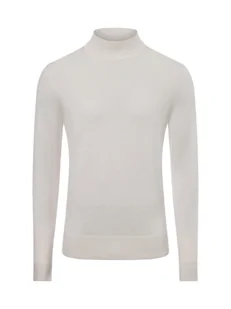 Calvin Klein Męski sweter Mężczyźni Wełna beżowy jednolity, S - Swetry męskie - miniaturka - grafika 1