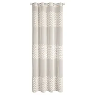 Zasłony - Zasłona 140x250 Esteri beżowa geometria gotowa na przelotkach - miniaturka - grafika 1