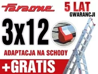 Drabiny - DRABINY drabina aluminiowa 3x12 FARAONE 9,40m - miniaturka - grafika 1