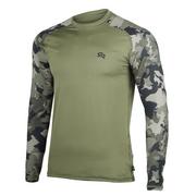 Koszulki sportowe męskie - Rough Radical - Koszulka termoaktywna Furious Army - Długi rękaw - Khaki - miniaturka - grafika 1