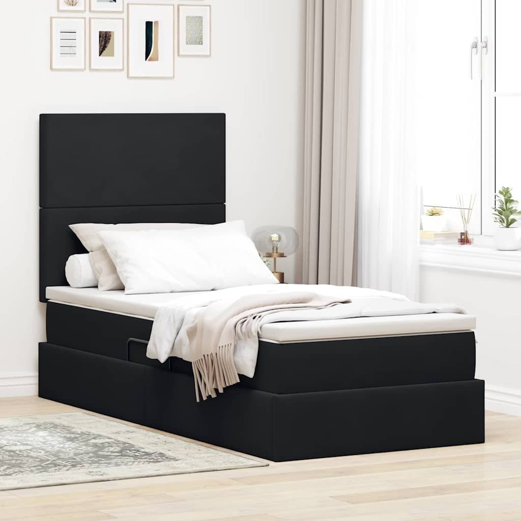 vidaXL Łóżko z miejscem na przechowywanie i materacem 90 x 200 cm