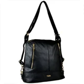 Plecaki - Torebko plecak czarny skóra naturalna XL - miniaturka - grafika 1