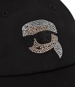 Czapki i chusty sportowe męskie - KARL LAGERFELD czapka z daszkiem czarna kaszkietówka bejsbolówka - miniaturka - grafika 1