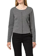 Swetry damskie - Vila Damski kardigan z krótkim zamkiem błyskawicznym, Medium Grey Melange, XS - miniaturka - grafika 1