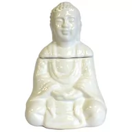 Świeczniki - Kominek Zapachowy Siedzący Budda - Biały - miniaturka - grafika 1