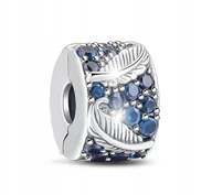 Bransoletki - Charms Klips Charms Separator Piórko Pave Charmsy Trusky - miniaturka - grafika 1