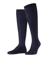 Skarpetki męskie - FALKE Mężczyźni Podkolanówki Tiago M KH Bawełna długie jednokolorowe 1 Para, Niebieski (Dark Navy 6370), 45-46 - miniaturka - grafika 1