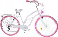 Rowery - Dallas Bike Rower Dallas Cruiser 28" 7spd Lady Alu - biały z różem - miniaturka - grafika 1