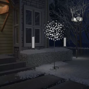 vidaXL Drzewko z lampkami, 200 LED, zimny biały, kwiat wiśni 180 cm - Oświetlenie świąteczne - miniaturka - grafika 1