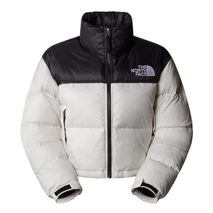 Kurtka The North Face Nuptse Short Jacket 0A5GGEROU1 - biało-czarna - Kurtki i kamizelki sportowe damskie - miniaturka - grafika 1