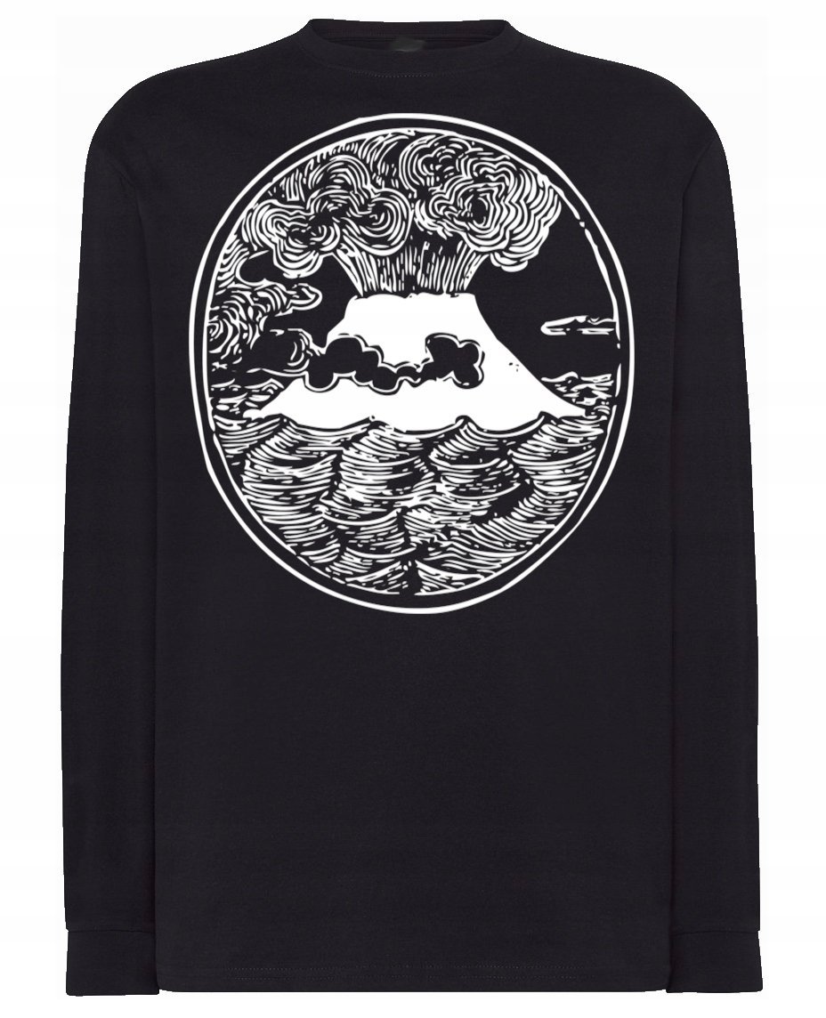 Longsleeve męski fajny nadruk WULKAN r.XL