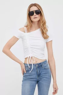 Koszulki sportowe damskie - Pepe Jeans t-shirt Alexa damski kolor biały - grafika 1