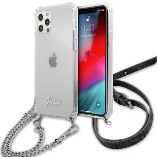 Guess nakładka do iPhone 12 / 12 Pro 6,1" GUHCP12MKC4GSSI przeźroczysta hard case 4G Silver Chain 8_2273406 - Etui i futerały do telefonów - miniaturka - grafika 1