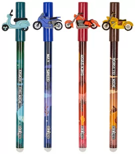 DŁUGOPIS WYMAZYWALNY ZE SKUWKĄ MOTOCYKLE, STRIGO - Długopisy - miniaturka - grafika 1