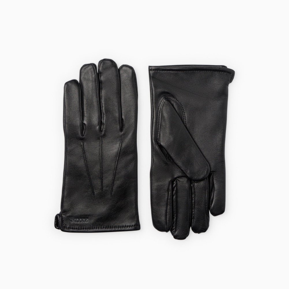 Rękawiczki Skórzane Męskie Czarne L PUCCINI Z Przeszyciami M103(9) 1