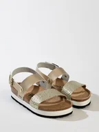 Sandały damskie - BACKSUN Sandały "Gaias" w kolorze złotym - miniaturka - grafika 1