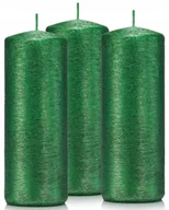 Świece - Świeczki ozdobne zestaw 3 świec walec 15/6 zielone - miniaturka - grafika 1