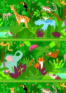 Opakowania i torebki na prezenty - Papier do pakowania Premium Bambini Jungle - miniaturka - grafika 1