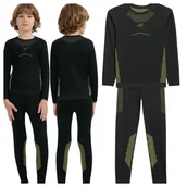 Pozostała odzież narciarska - Bielizna bezszwowa chłopięca komplet (GÓRA+DOŁ) 4F 4FJWAW25USEAM248-20S Czarny Roz. 140/146 - miniaturka - grafika 1