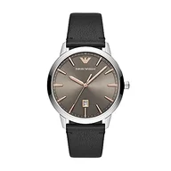 Paski - Emporio Armani męski zegarek z trzema wskazówkami, zegarek ze stali nierdzewnej, rozmiar obudowy 43 mm, Brązowy, Pasek: - miniaturka - grafika 1