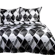Pościel - Pościel bawełniana 220x200 BAWEŁNA 100% białe i czarne symetryczne romby - miniaturka - grafika 1