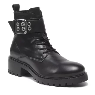 Botki damskie - Botki VERO MODA - Vmrough Leather Boot 10264287 Black - grafika 1