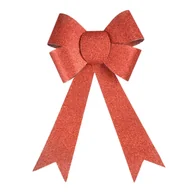 Ozdoby bożonarodzeniowe - Kokarda brokatowa Duża czerwoa Kokardka na choinkę do pakowania prezentów - miniaturka - grafika 1