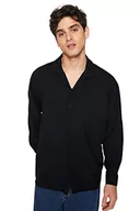 Koszule męskie - Trendyol Męska koszula oversize basic z kołnierzem tkana koszula, Czarny, XL - miniaturka - grafika 1