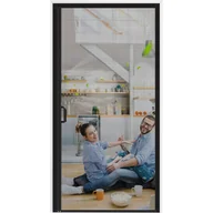 Moskitiery - Czarna moskitiera magnetyczna 120x210cm, otwierana z boku, odpowiednia do drzwi balkonowych, salonowych i tarasowych - miniaturka - grafika 1