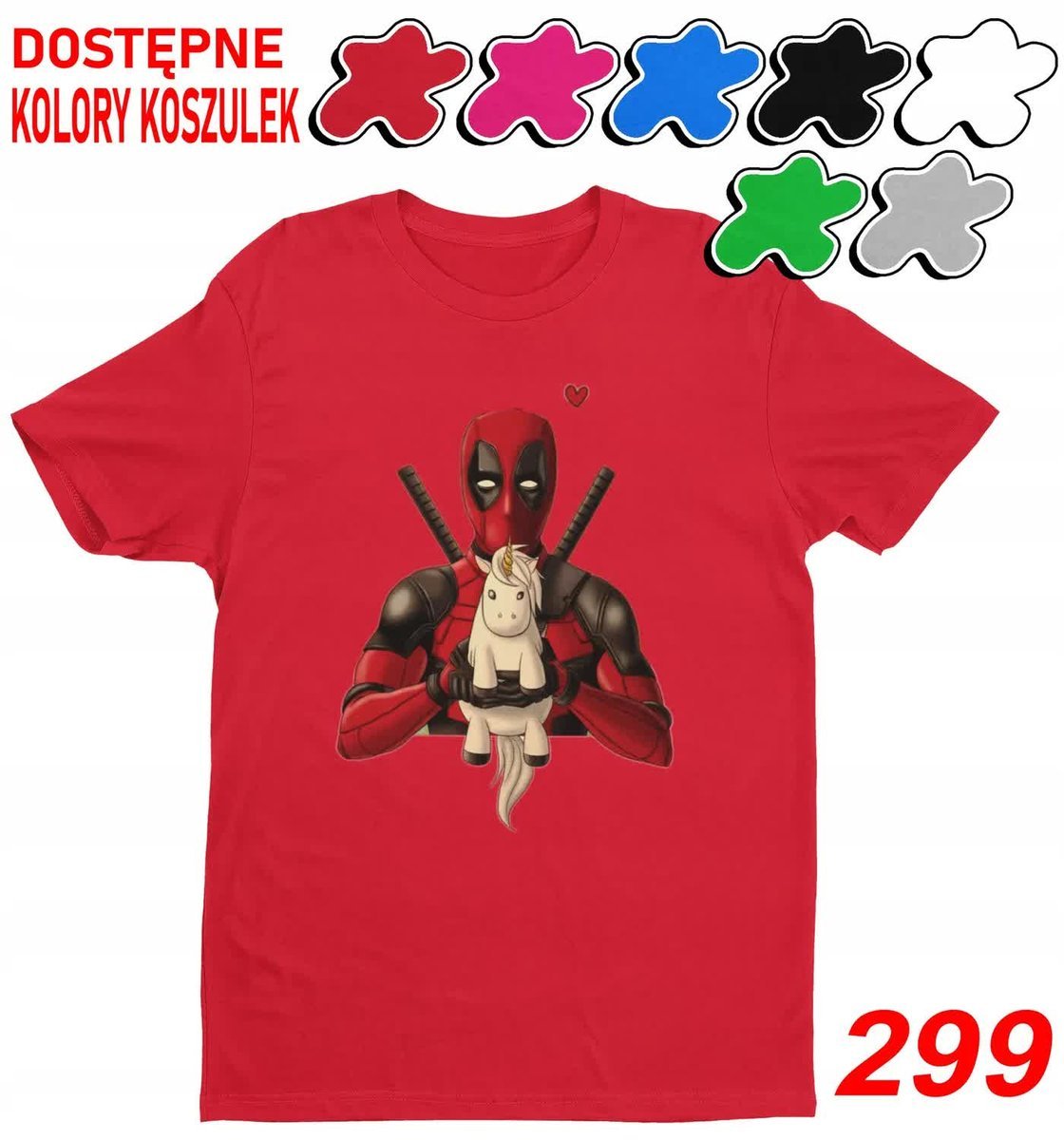 Dziecięca Koszulka Z Nadrukiem Wybór Anengers Marvel Deadpool -L 146-152