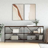 Konsole i sekretarzyki - Stół konsola brązowy dąb 180x30x75 cm materiał drewnopochodny i żelazo - miniaturka - grafika 1