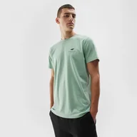 Koszulki sportowe męskie - Męski t-shirt basic 4F 4FAW23TTSHM0951 - miętowy - miniaturka - grafika 1
