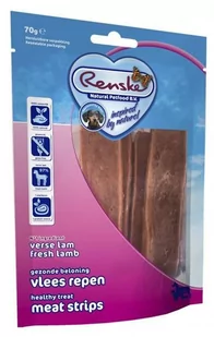 Renske Renske healthy meat strips Lamb  suszone płaty mięsa jagnięcego 70 g 8717185294316 - Przysmaki dla psów - miniaturka - grafika 1