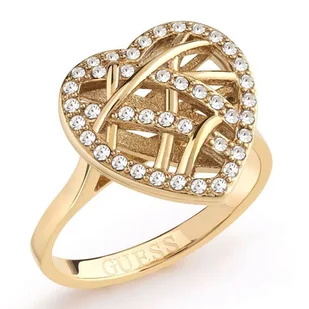 Pierścionek Guess Heart Cage JUBR03101JWYG56 rozmiar 16 - Pierścionki - miniaturka - grafika 1