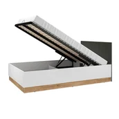 Łóżka - Łóżko z pojemnikiem TORINO 1201 | 120x200 | Biały, grafit, dąb castello - miniaturka - grafika 1