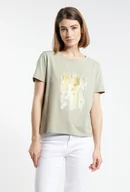 Koszulki i topy damskie - T-shirt damski z cekinami - Monnari - miniaturka - grafika 1