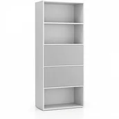 Regały biurowe - B2B Partner Regał biurowy wysoki LAYERS, 2 schowki, 800 x 400 x 1905, biały / szary 611482 - miniaturka - grafika 1