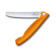 Noże kuchenne - Victorinox Nóż składany kuchenny Orange - ząbkowany z zaokrąglonym czubkiem (6.7836.F9B) 6.7836.F9B - miniaturka - grafika 1