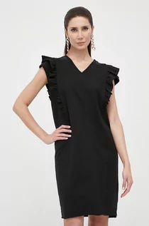 Sukienki - Liu Jo sukienka kolor czarny mini prosta - grafika 1