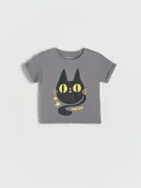 Koszulki dla dziewczynek - Reserved - T-shirt z nadrukiem - ciemnoszary - miniaturka - grafika 1
