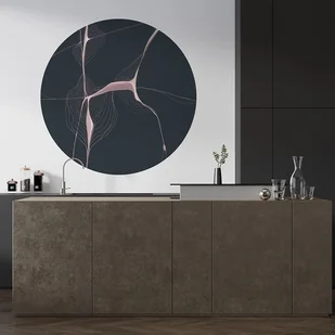 Mural DOTS ORGANIC LINES- okrągła dekoracja ścienna - Tapety - miniaturka - grafika 1