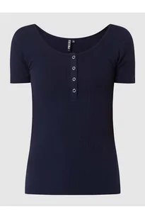 T-shirt z prążkowaną fakturą model Kitte - Pieces - Koszulki i topy damskie - miniaturka - grafika 1
