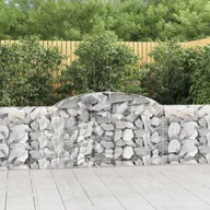 Ogrodzenia - vidaXL Kosze gabionowe, 4 szt., 300x30x80/100 cm, galwanizowane żelazo - miniaturka - grafika 1
