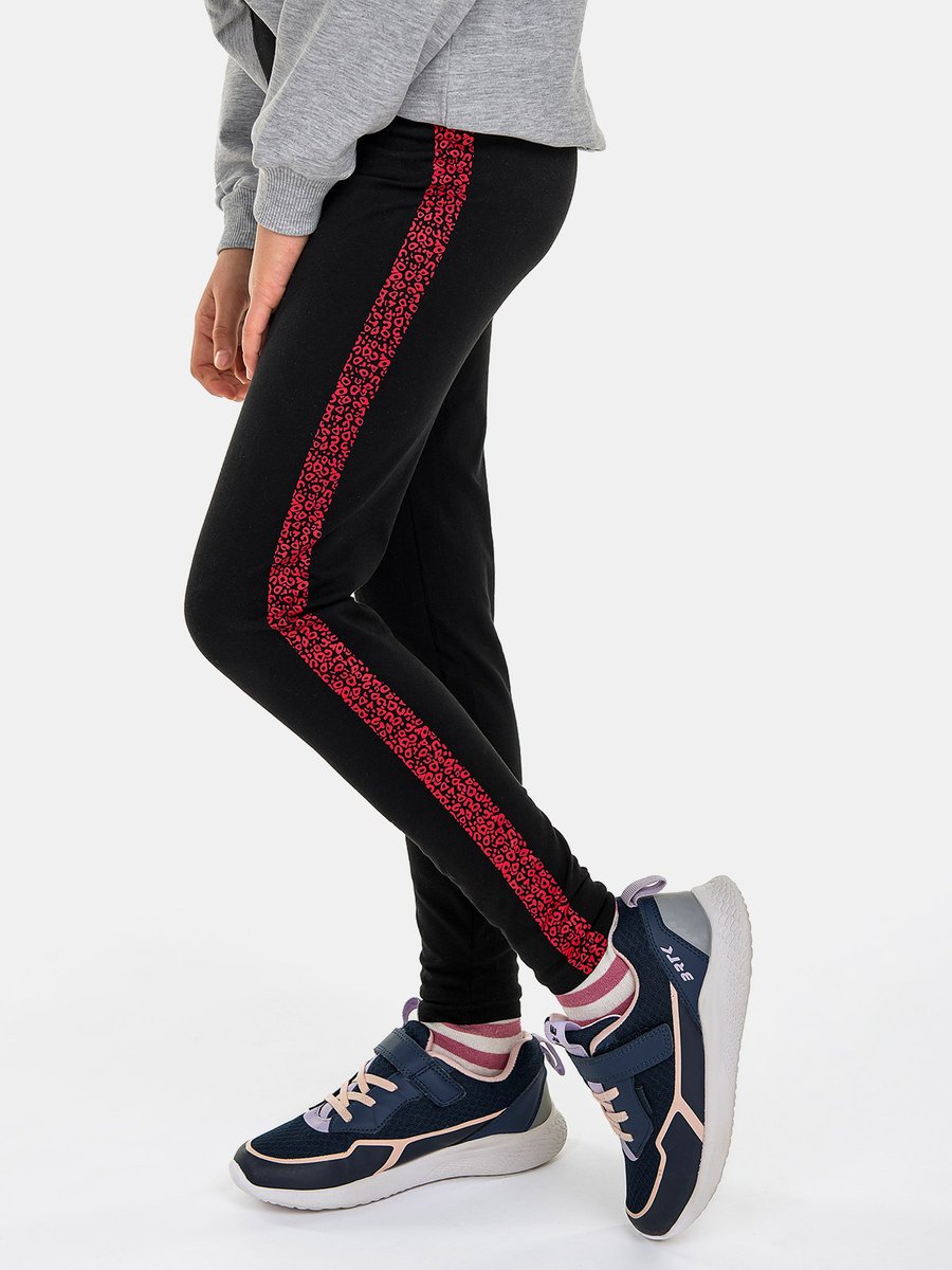 Legginsy z ozdobnym lampasem czarny 140
