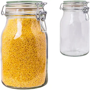 1100ml SŁOIK hermetyczny 1l z pokrywką szklaną z uszczelką i klamrą 1,1l - Pojemniki kuchenne - miniaturka - grafika 1
