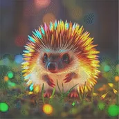 Rękodzieło - TEMU JOZYSH 1 szt. Duży Rozmiar Bezramkowy Zestaw do Malowania Diamentowego 40x40cm/15,7x15,7 cala, Kolorowa Świecąca Jeż, Pełny Syntetyczny do - miniaturka - grafika 1