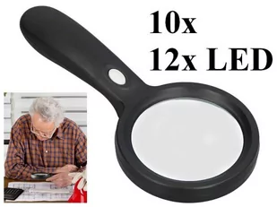 Duża Mocna Lupa / Szkło Powiększające (powiększenie 10x!!) + Oświetlenie 12x LED. - Lunety i akcesoria - miniaturka - grafika 1